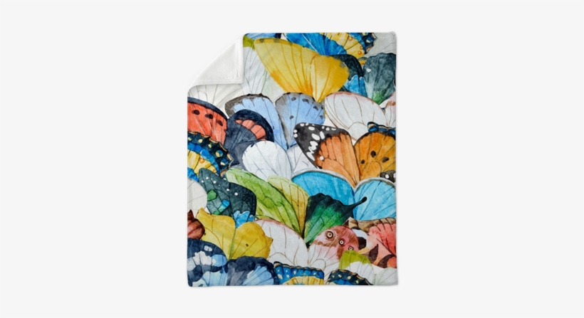 Watercolor Butterfly Vector Pattern Plush Blanket • - Watercolor Painting, transparent png