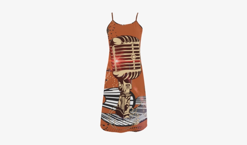 Music, Golden Microphone And Piano Alcestis Slip Dress - Slip Dress, transparent png
