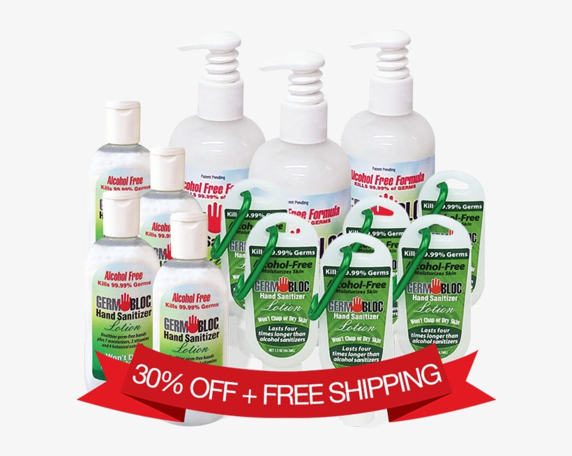30 Percent Off And Free Shipping - Germbloc Alcohol Free Hand Sanitizer Lotion Back, transparent png