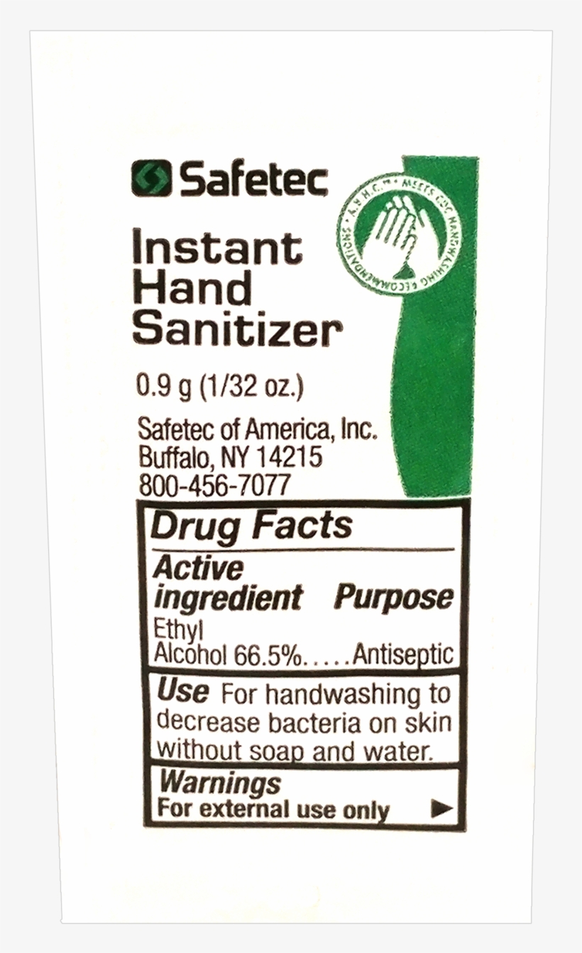 Previous - Safetec 17378 100 Instant Hand Sanitizer Packets 0.9, transparent png