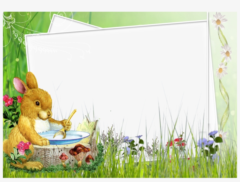 View Full Size - Easter Bunny Photo Frame, transparent png