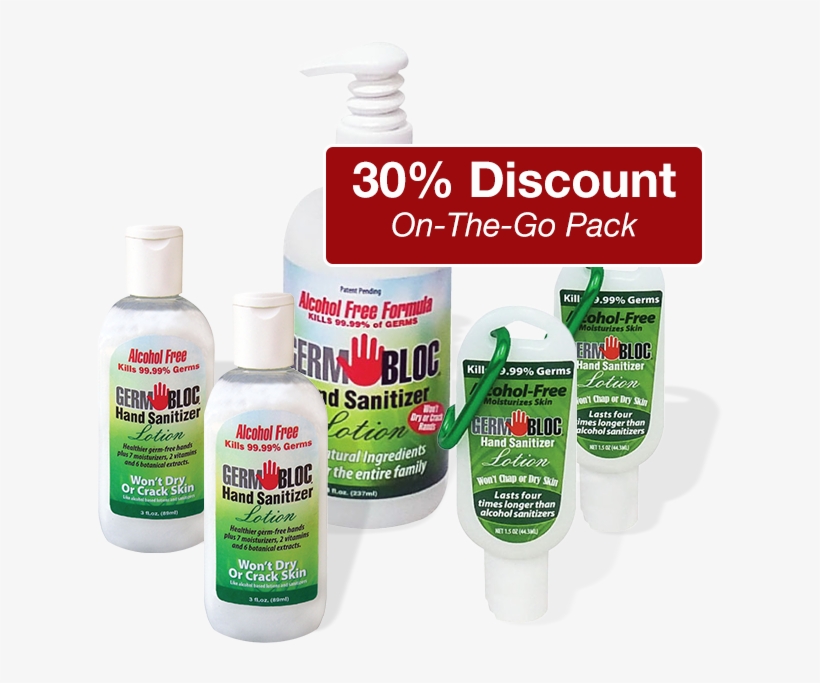 Germbloc On The Go Pack Sanitizer Lotion - Germbloc Alcohol Free Hand Sanitizer Lotion Back, transparent png