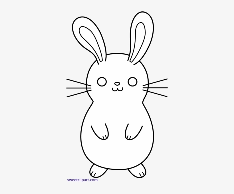 Png Freeuse Download Bunny Clipart Black And White - Bunny Clipart Cute Black And White Png, transparent png