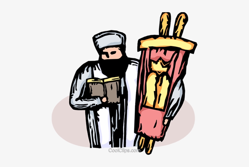 Rabbi With The Torah Royalty Free Vector Clip Art Illustration - Rabbi, transparent png