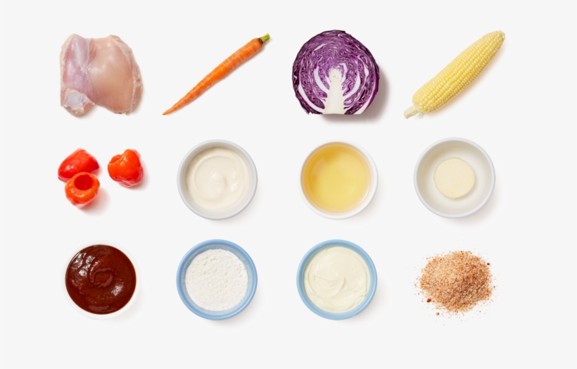 Crispy Chicken & Bbq Mayo With Corn On The Cob & Cabbage-carrot - Carrot Salad, transparent png