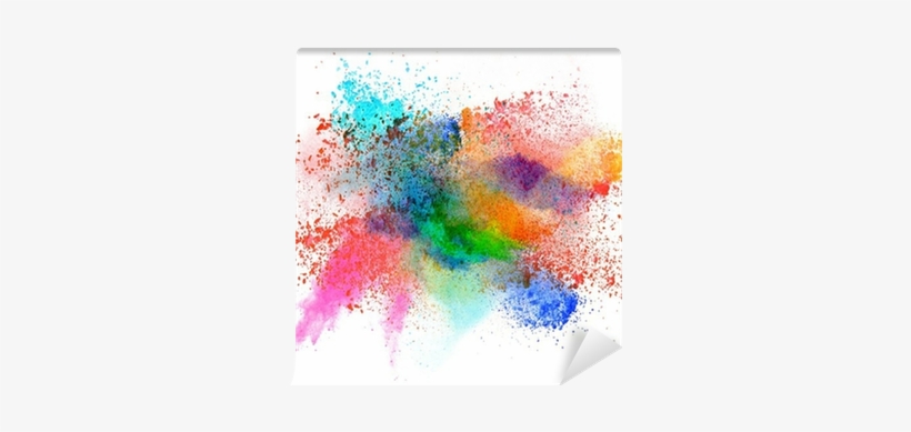 Launched Colorful Powder Over White Wall Mural • Pixers® - Color Powder Explosion Png, transparent png