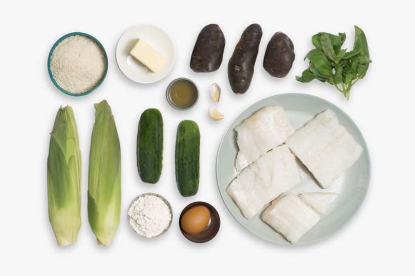 Crispy Cod & Roasted Corn On The Cob With Mashed Purple - Corn On The Cob, transparent png