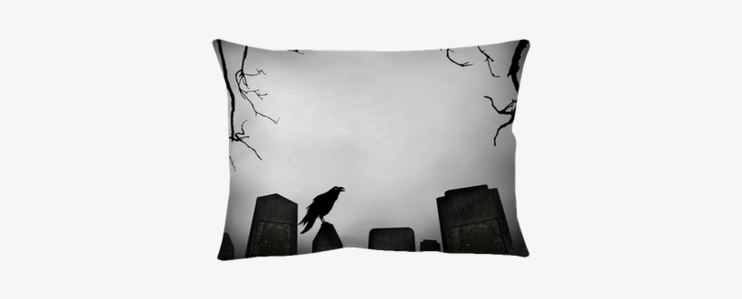 Horror Scene With Cemetery And Raven Silhouette Throw - Leave The Grave Green [book], transparent png