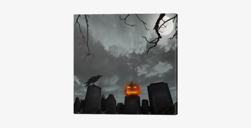 Spooky Halloween Background With Pumpkin And Raven - Spooky Halloween Background With Pumpkin Tote Bag, transparent png