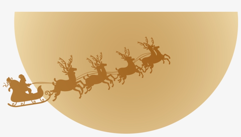 Flying Deer Pattern Yellow Moon 1405*730 - Vector Graphics, transparent png