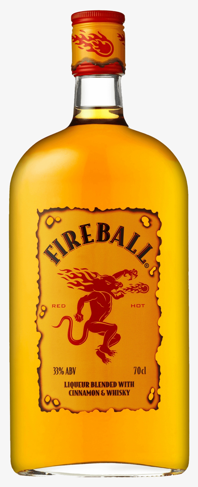 Fireball Cinnamon Whisky 700ml - Fireball Cinnamon Whisky Liqueur, transparent png