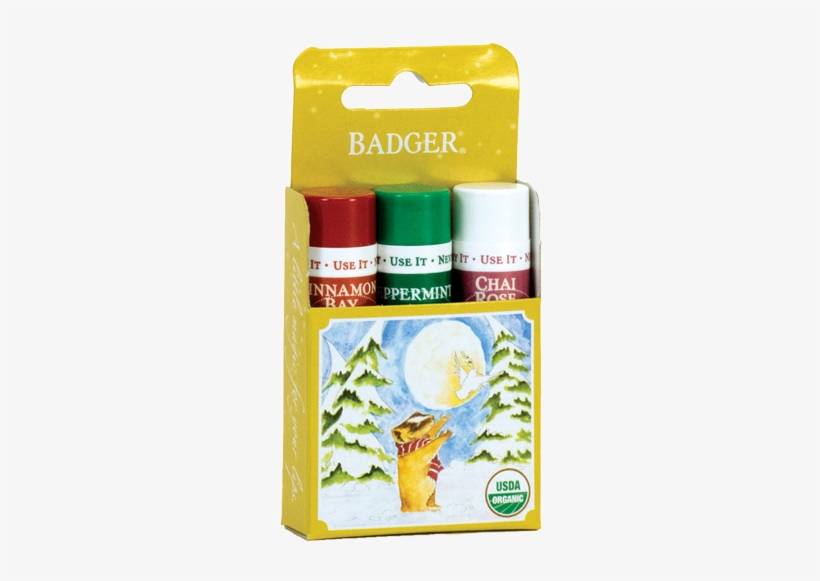 Holiday Gift 3-pack Of Lip Balms - Badger Company, Classic Lip Balm Sticks, Limited Edition,, transparent png