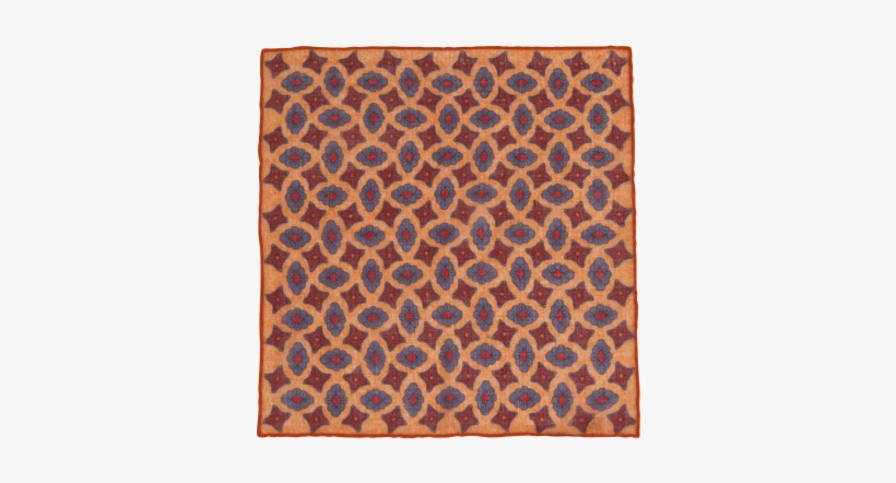 Orange Flower Print Wool Pocket Square - Coussin Rouge Pois Blanc, transparent png