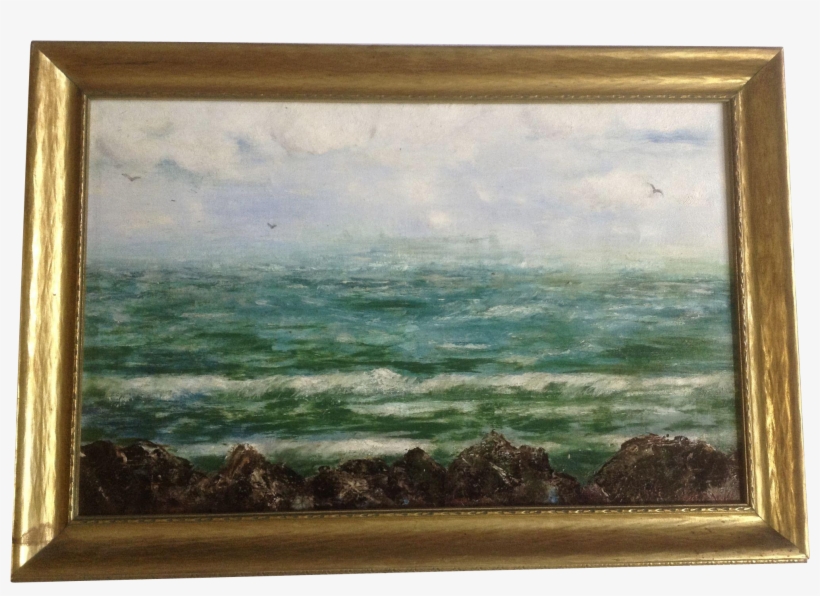 Rambo, Seascape Coastal View Of Great Lake Oil Painting - Picture Frame, transparent png