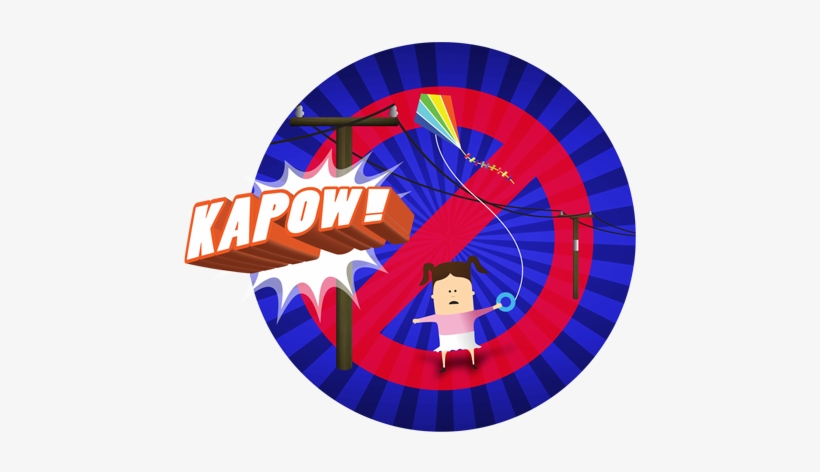 Kapow Flying Kite Near Lines - Flying Kites Near Power Lines, transparent png
