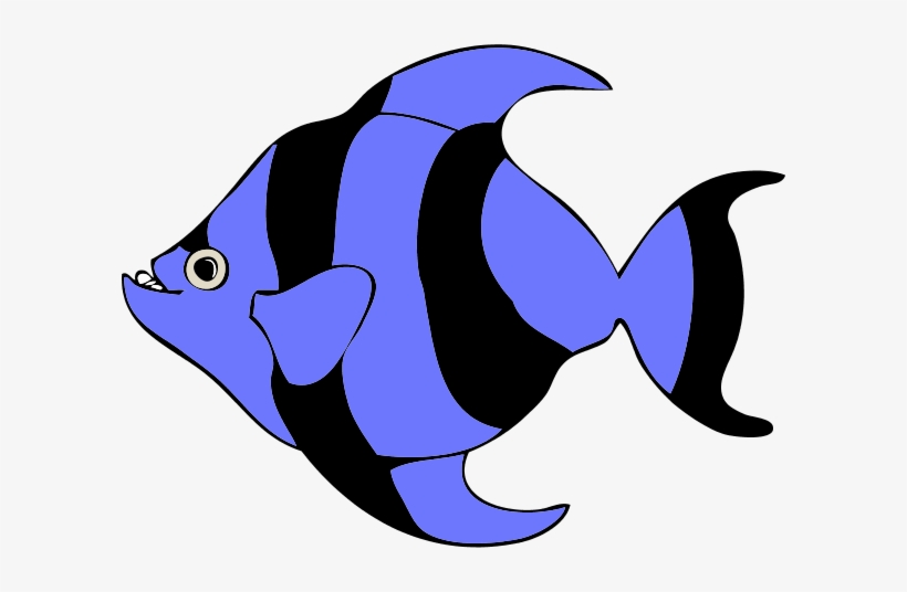 Striped Tropical Fish Vector Clip Art - Fish Clip Art, transparent png