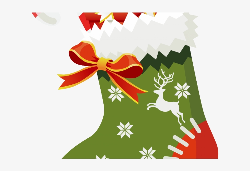 Poinsettia Clipart Candy Cane - Christmas Stocking Clipart, transparent png