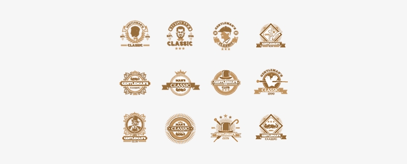 Set Of Vintage Gentleman Emblems, Labels - Icon, transparent png