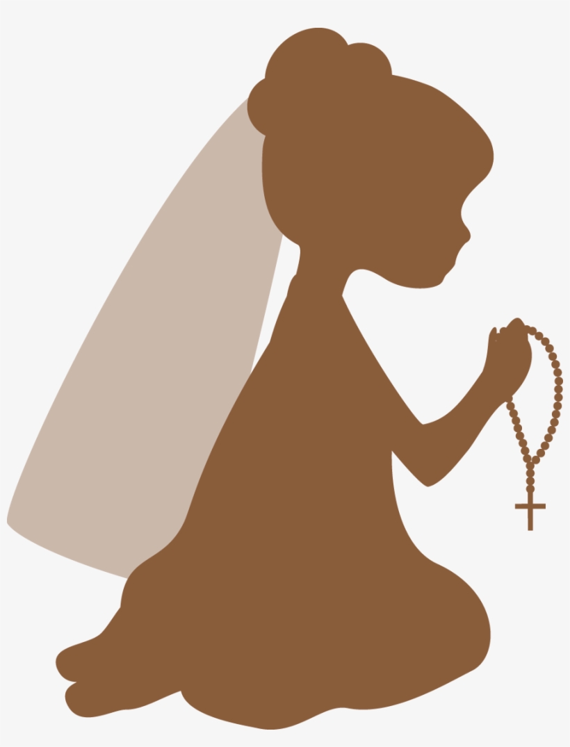 Cowboy Kneeling With A Cross Clipart - 1st Communion Silhouette, transparent png