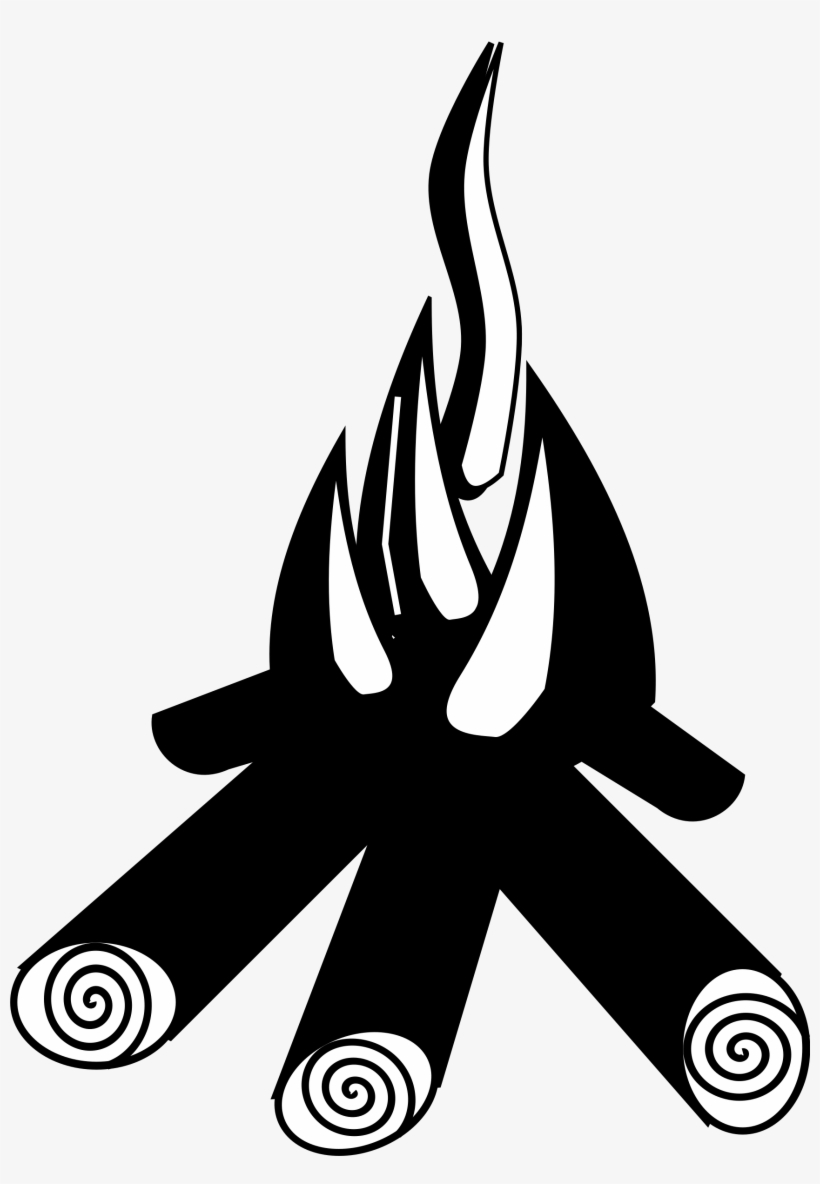 28 Collection Of Fire Clipart Black And White Png - Camp Fire Silhouette Png, transparent png