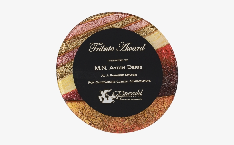 Stand-up Acrylic - Custom Autumn Colors Round Acrylic Award S, 13 3/4", transparent png