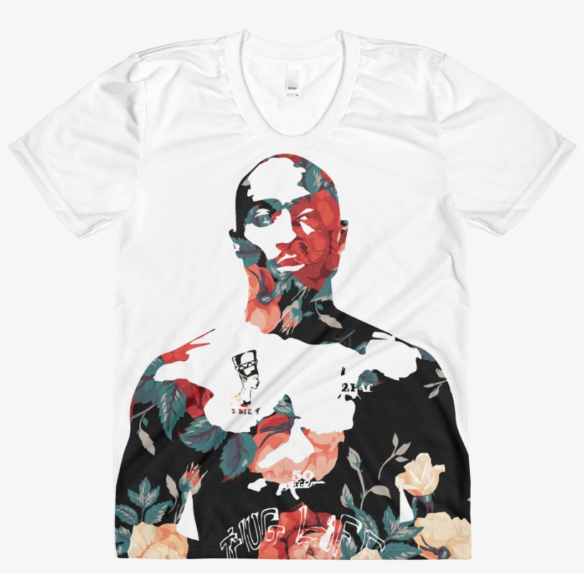 Tupac Floral Roses All Over Print Ladies T-shirt - Hachi Floral Print Phone Case - Apple Iphone 6 / 6, transparent png