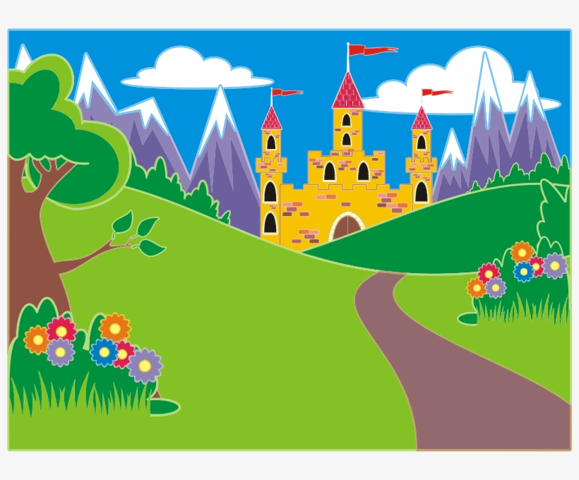Fairytale Unicorn Landscape Clipart Icon Png - Mountain And Hills Clip Art, transparent png