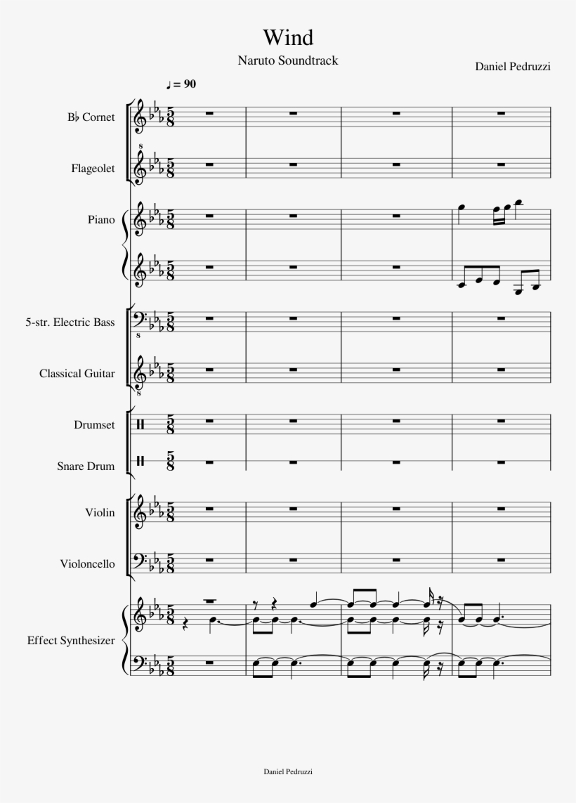 Wind Sheet Music Composed By Daniel Pedruzzi 1 Of 37 - Bohemian Rhapsody String Orchestra, transparent png