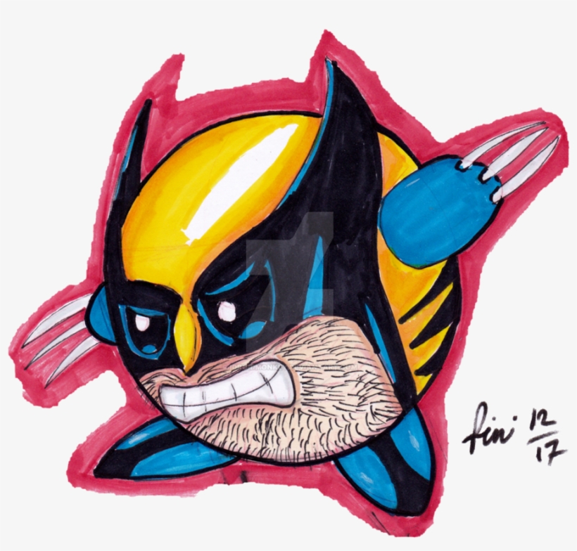 Kirby As Wolverine Speed Drawing Clipart Free Library - Drawing, transparent png