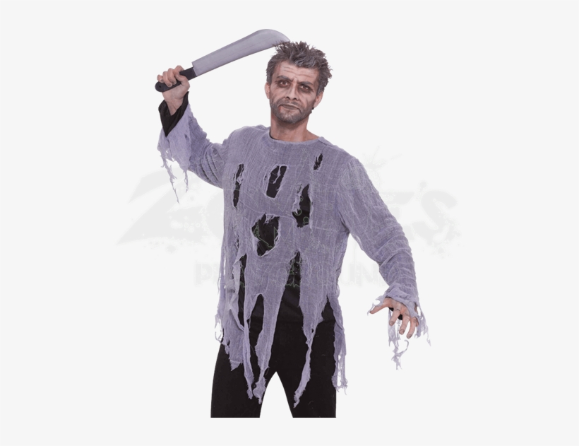 Torn Zombie Shirt Costume - Zombie Shirt - Adult Accessory Size Option: Adult -, transparent png