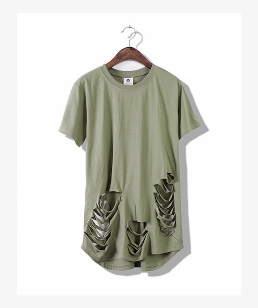 Green Ripped T Shirt, transparent png