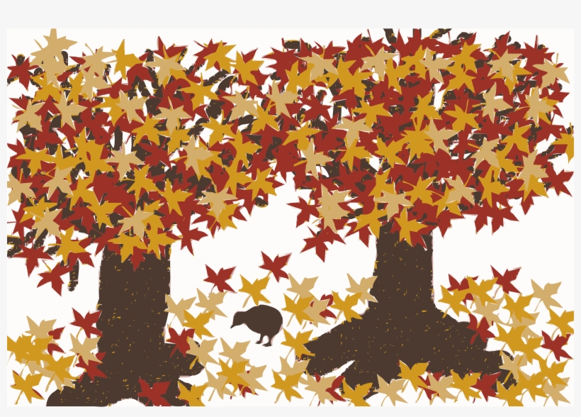 This Free Icons Png Design Of Autumn Trees With A Bird, transparent png