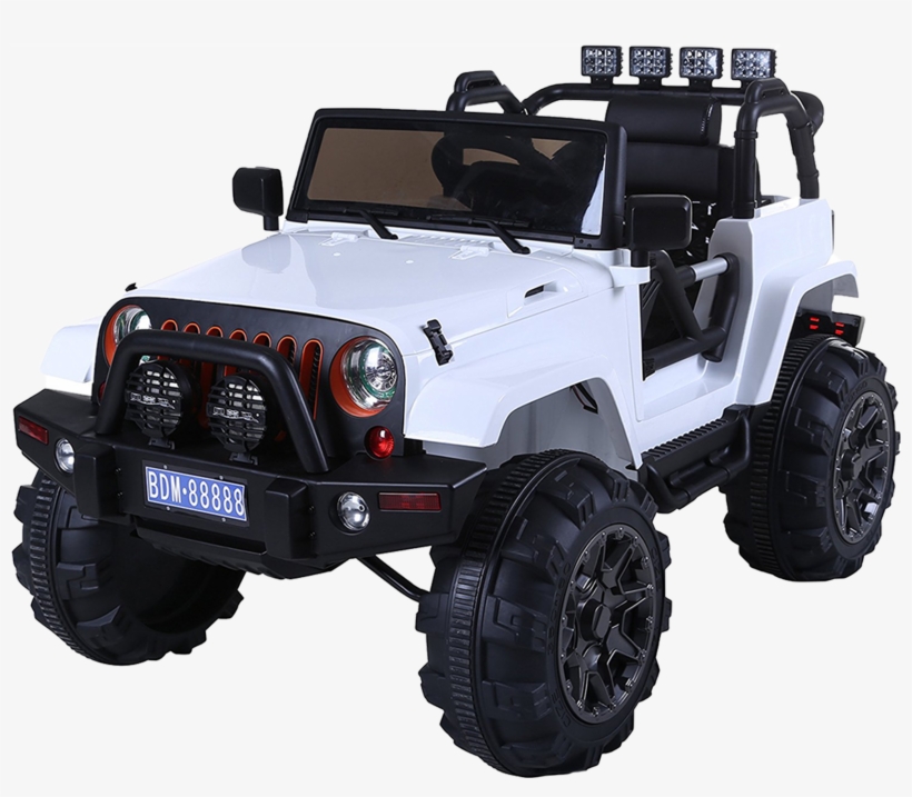 Jeep-wrangler - Rebo Wildfire 12v Child’s Ride On Electric Jeep - White, transparent png