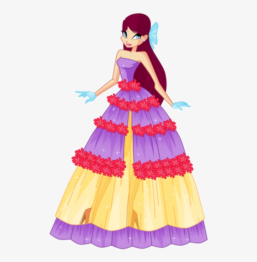 Merula Flower Princess Ball Gown By Woogyuxi On Deviantart - Winx Fan Art Flower Princess, transparent png