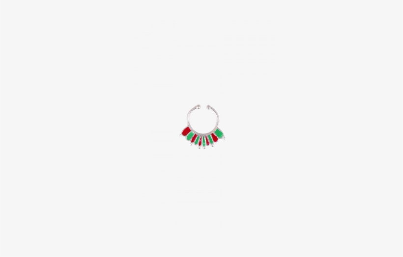 Red-green Silver Plated Nose Ring, Nose Pin - Emblem, transparent png