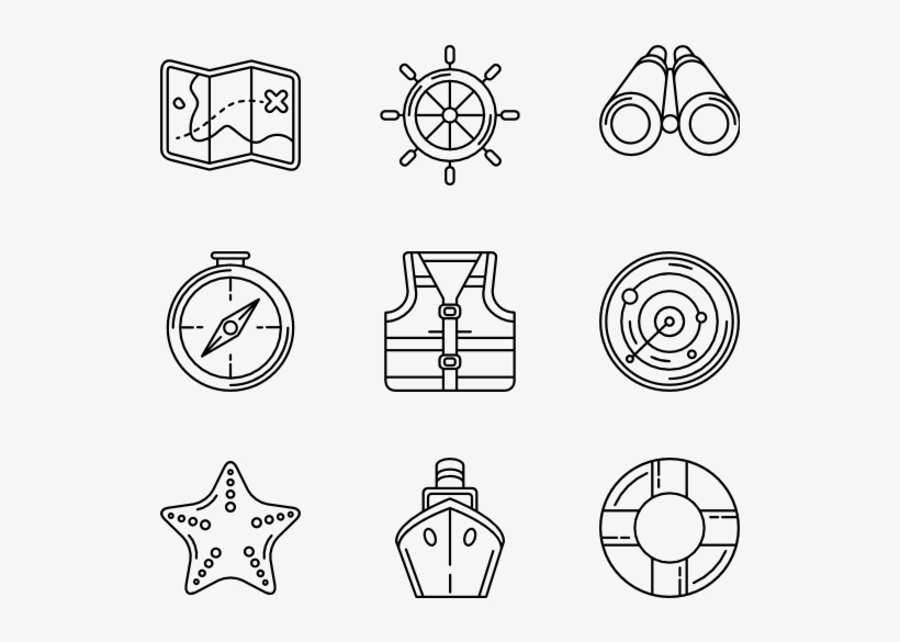 Nautical Icons - Dry Fruits Clipart Black And White, transparent png
