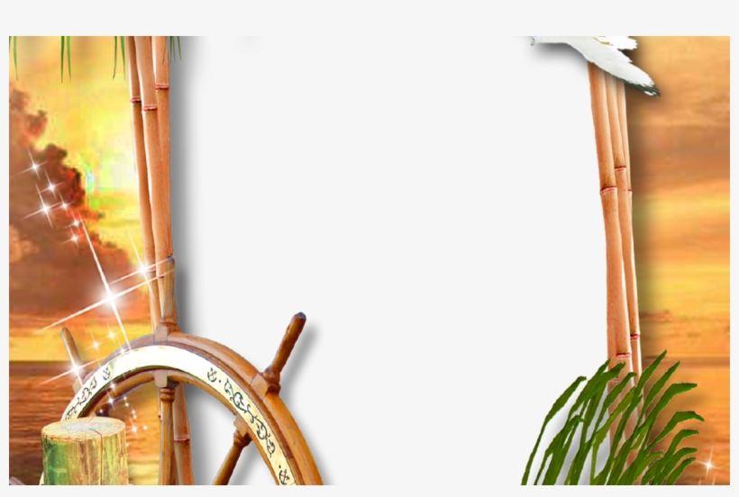 Photo Frame Nautical Adventures Clip Art Father's Day - Beach Picture Frames Png, transparent png