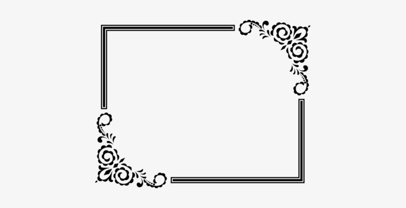 Rectangle Right Triangle Library Aspect Ratio - Powerpoint Border Black And White, transparent png