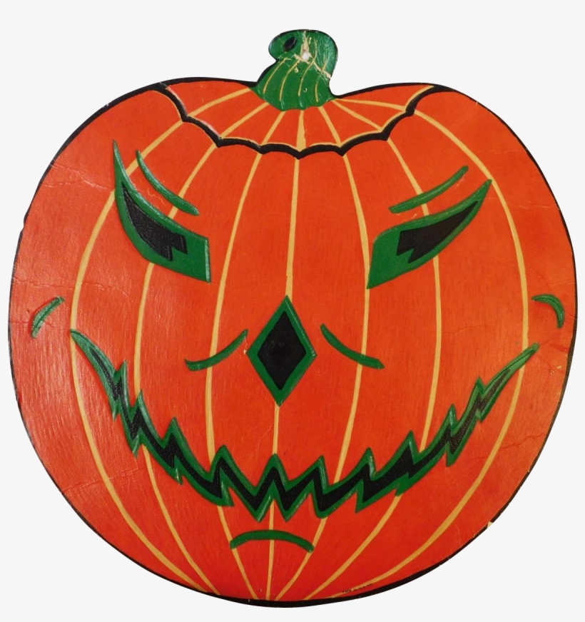 Large Size Jack O Lantern Pumpkin Face Cardboard Halloween - Pumpkin, transparent png