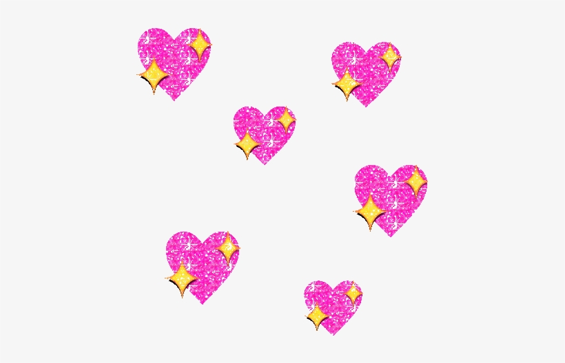 Download Transparent Love Hearts Glitter Pink Heart Emoji Png Gif