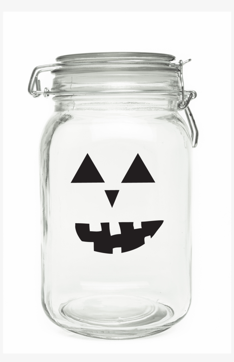 Jack O' Lantern Face Mason Jar - Mason Jar, transparent png