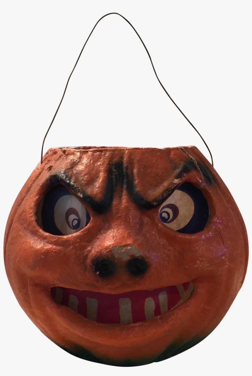Vintage 1940's Cardboard Pulp Halloween Jack O Lantern - Jack-o'-lantern, transparent png