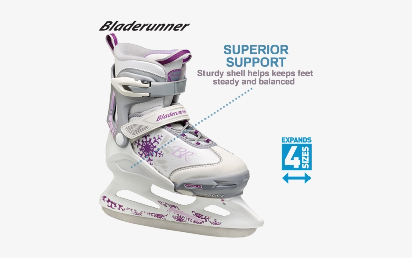 View Larger - Bladerunner Girls' Micro Ice Expandable Ice Skates, transparent png