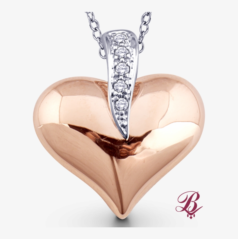 Diamond Accent Puffed Heart Pendant - Locket, transparent png