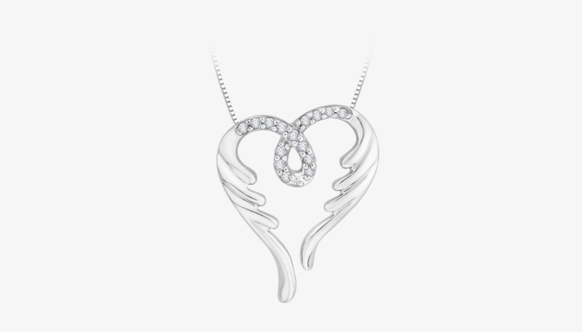 10k White Gold Diamond Heart Pendant With Chain Ph0168t-09w - Necklace, transparent png