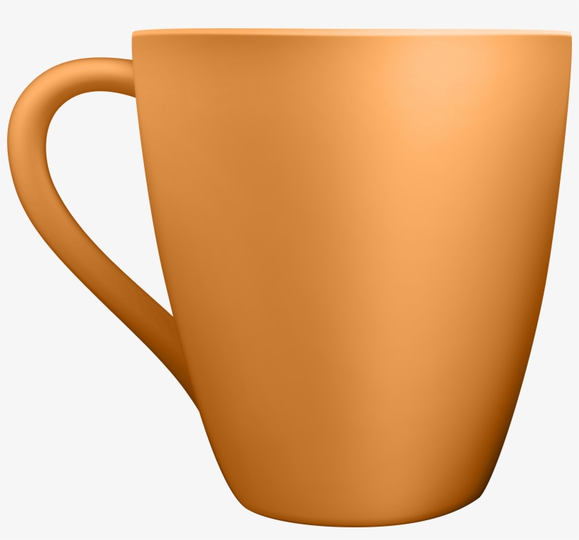 Orange Ceramic Mug Clip Art, transparent png