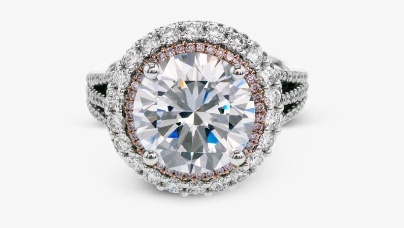 18k White & Rose Gold Engagement Ring - Simon G Pink Diamond Engagement Ring, transparent png