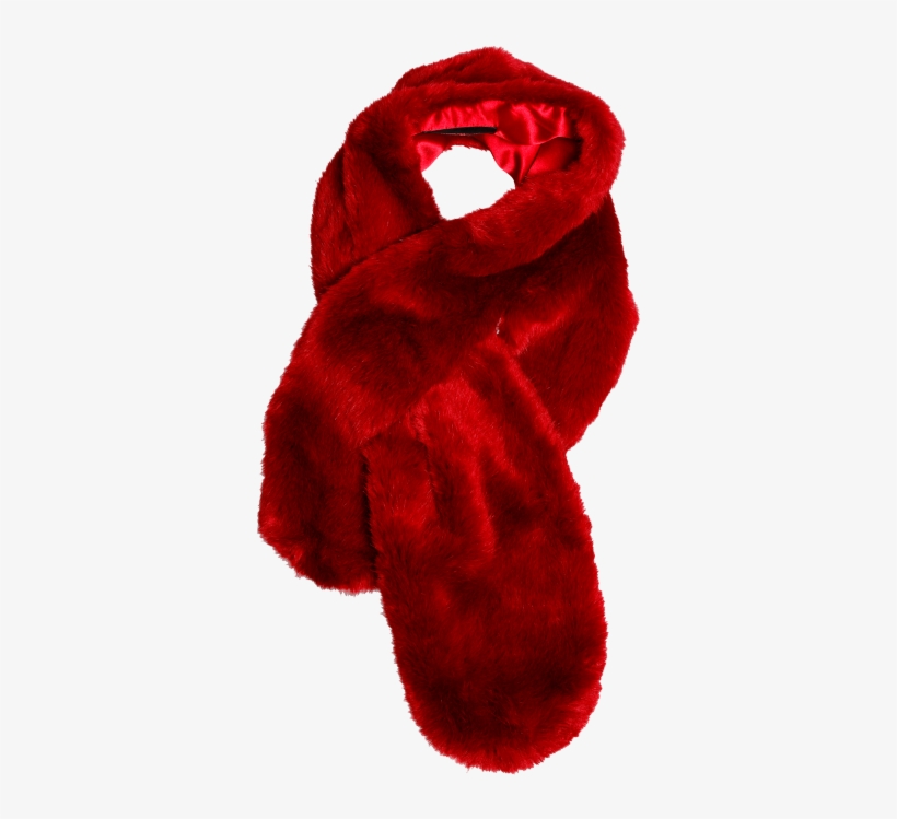Red Scarvesfaux - Red Faux Fur Scarf, transparent png