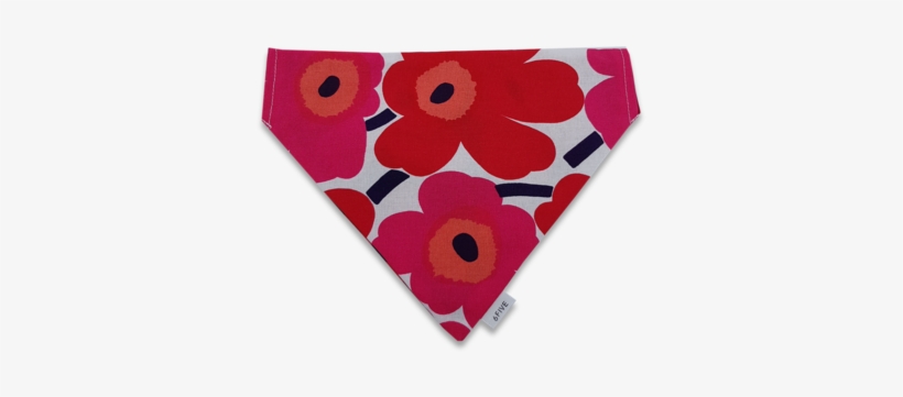 6five Reversible Red Scarf In Marimekko Fabric - Marimekko - Pieni Unikko Placemat, Stitched, White, transparent png