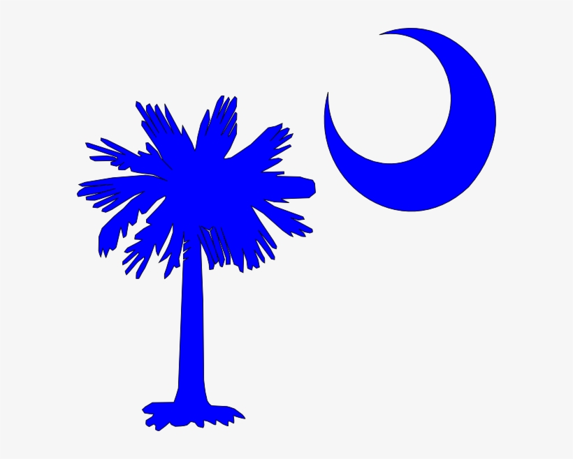 Sc Palmetto Tree Blue Right Side Moon Svg Clip Arts, transparent png